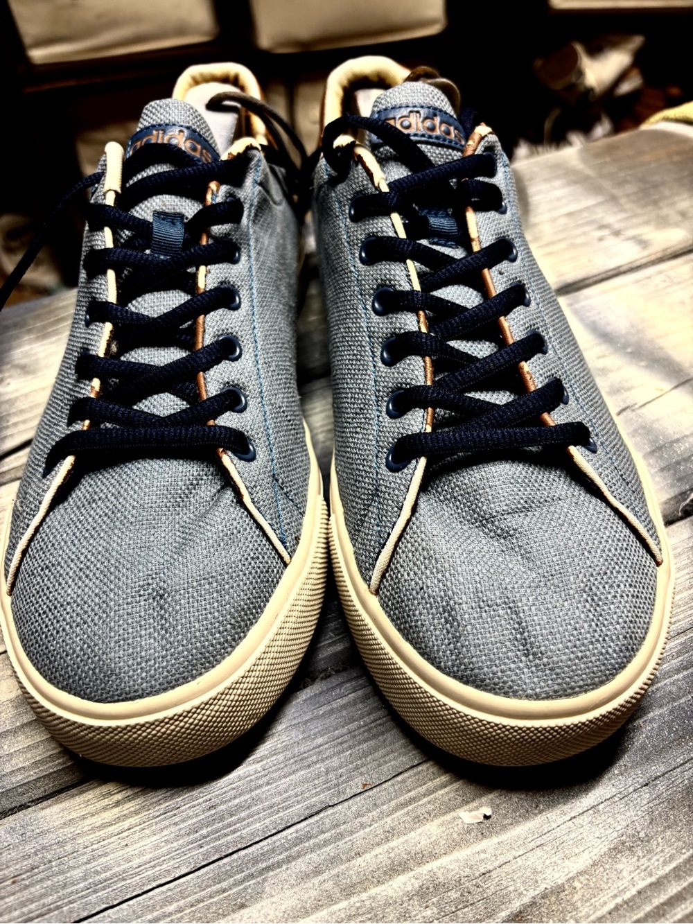 Adidas Neo gray & blue sneakers size US mens 10 #lifestyle #neo at